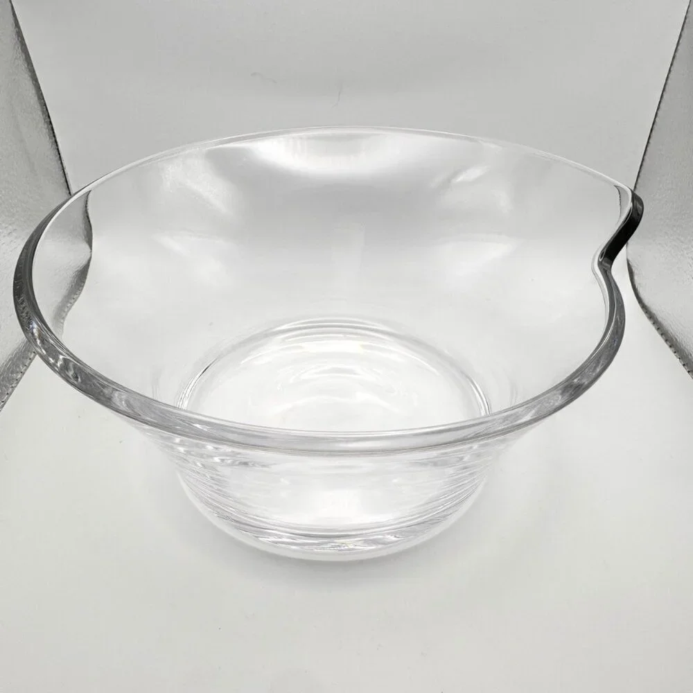 Villeroy Boch Wave Salad Bowl 7” Clear Crystal Contemporary Minimalist Dining